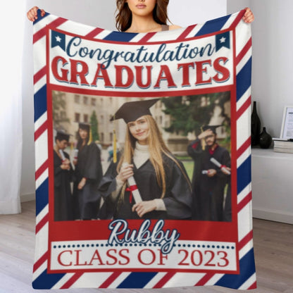 Graduation Gift - Personalized Name Picture Customized Blanket - Lovscape