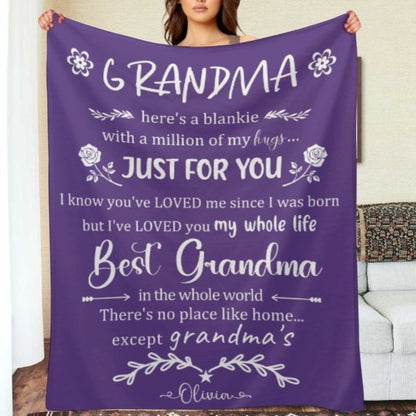 Here's A Blankie With A Million Of My Hugs - Family Blanket - New Arrival, Christmas Gift For Grandma - Lovscape