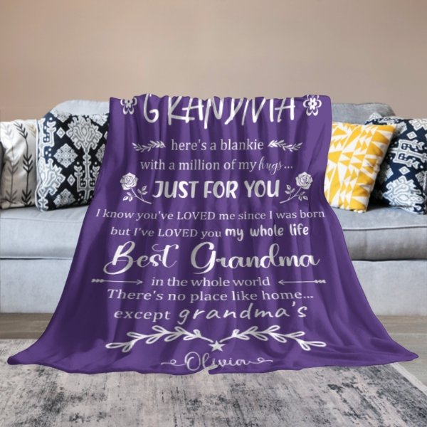 Here's A Blankie With A Million Of My Hugs - Family Blanket - New Arrival, Christmas Gift For Grandma - Lovscape