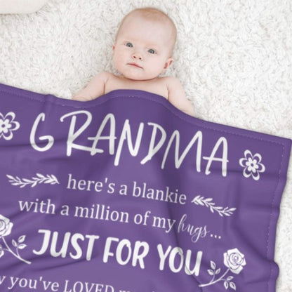 Here's A Blankie With A Million Of My Hugs - Family Blanket - New Arrival, Christmas Gift For Grandma - Lovscape