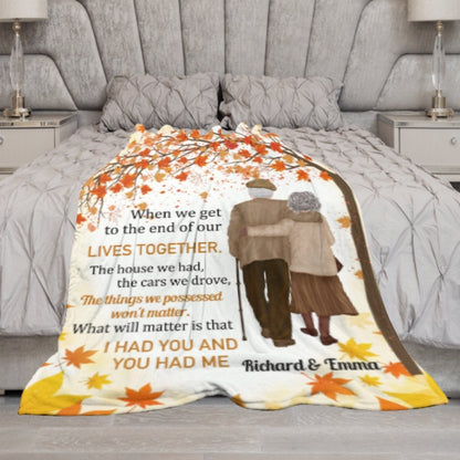 I Had You & You Had Me - Couple Personalized Custom Blanket - Gift For Husband Wife, Anniversary - Lovscape