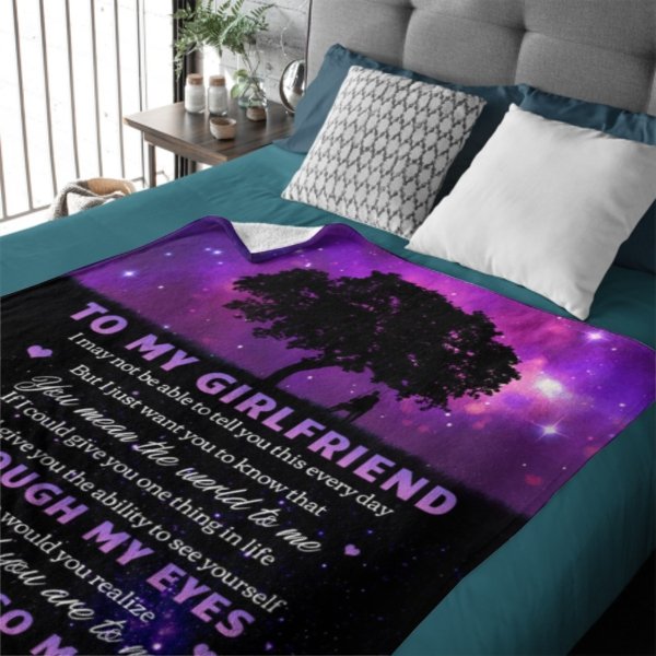 I Just Want You To Know That You Mean The World To Me - Couple Blanket - Gift For Girlfriend - Lovscape