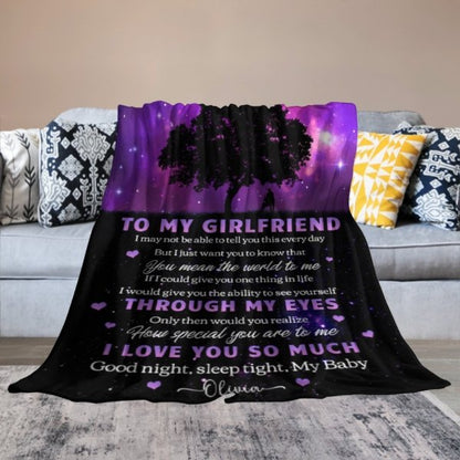 I Just Want You To Know That You Mean The World To Me - Couple Blanket - Gift For Girlfriend - Lovscape