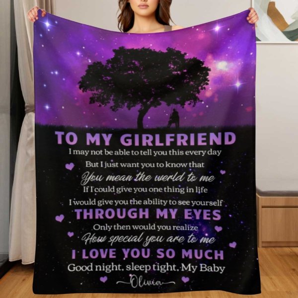 I Just Want You To Know That You Mean The World To Me - Couple Blanket - Gift For Girlfriend - Lovscape