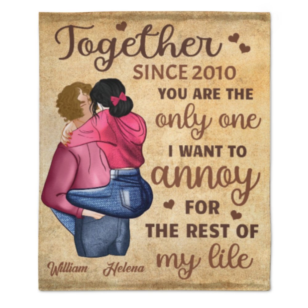 I'm Yours, No Returns Or Refunds - Couple Personalized Custom Blanket - Gift For Husband Wife, Anniversary