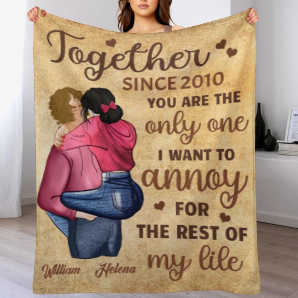 I'm Yours, No Returns Or Refunds - Couple Personalized Custom Blanket - Gift For Husband Wife, Anniversary