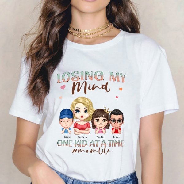 Losing My Mind One Kid At A Time, That's A Pretty Cool Mom Life - Family Personalized Custom Unisex T-shirt, Hoodie, Sweatshirt - Mother's Day, Birthday Gift For Mom - lovscape