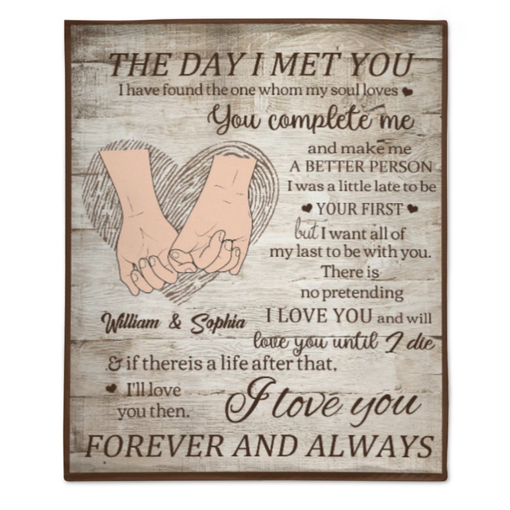 Love You Forever And Always - Gift For Couples, Husband Wife, Personalized Horizontal Blanket