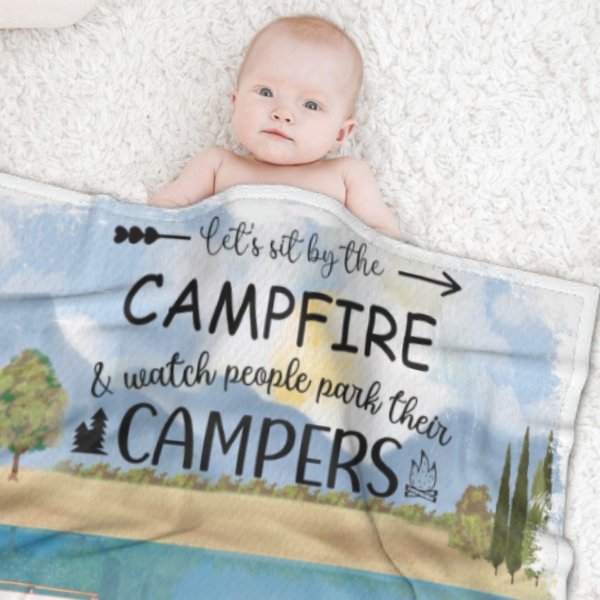 Making Memories One Campsite At A Time - Husband & Wife - Gift For Camping Couples, Personalized Blanket - Lovscape