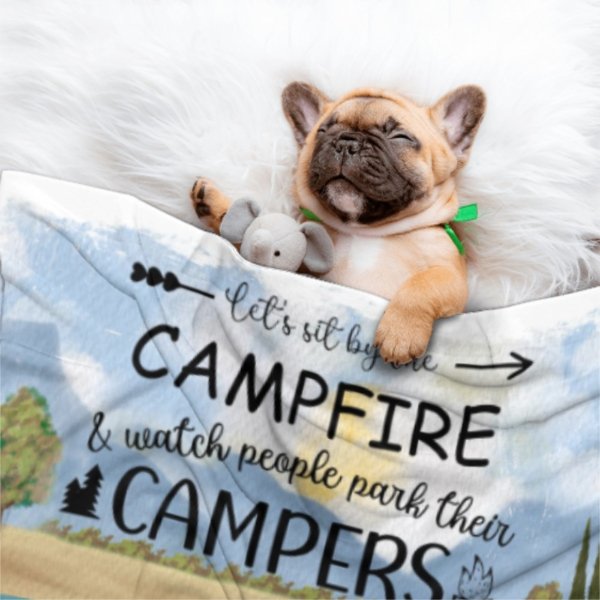 Making Memories One Campsite At A Time - Husband & Wife - Gift For Camping Couples, Personalized Blanket - Lovscape