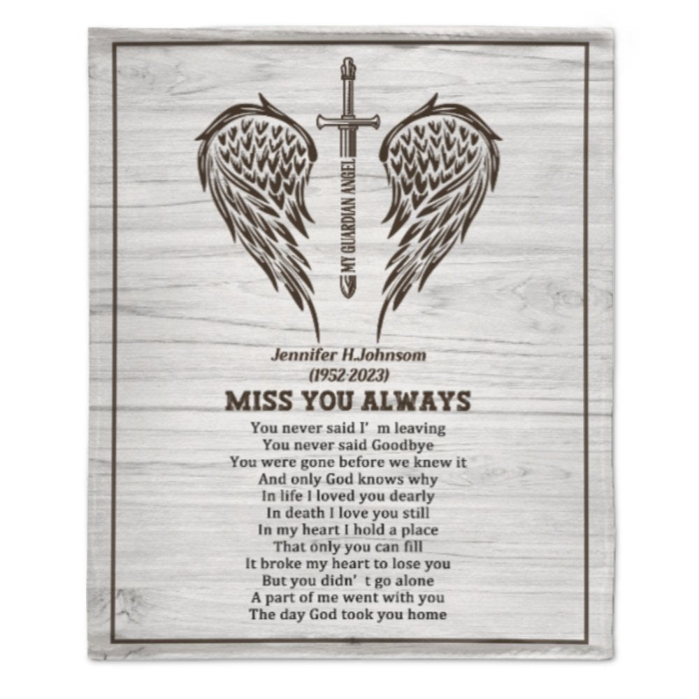 Missing You Always - Memorial Personalized Custom Blanket-Sympathy Gift For Family Members