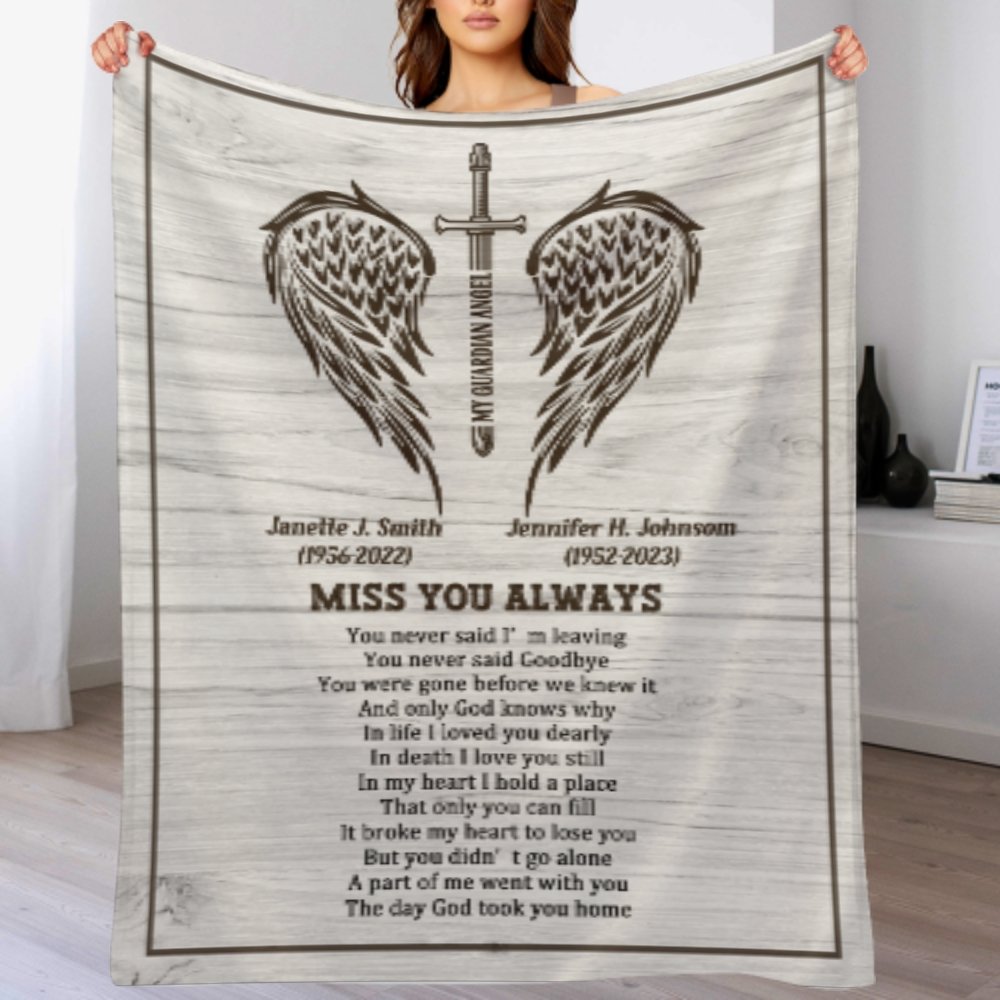 Missing You Always - Memorial Personalized Custom Blanket-Sympathy Gift For Family Members