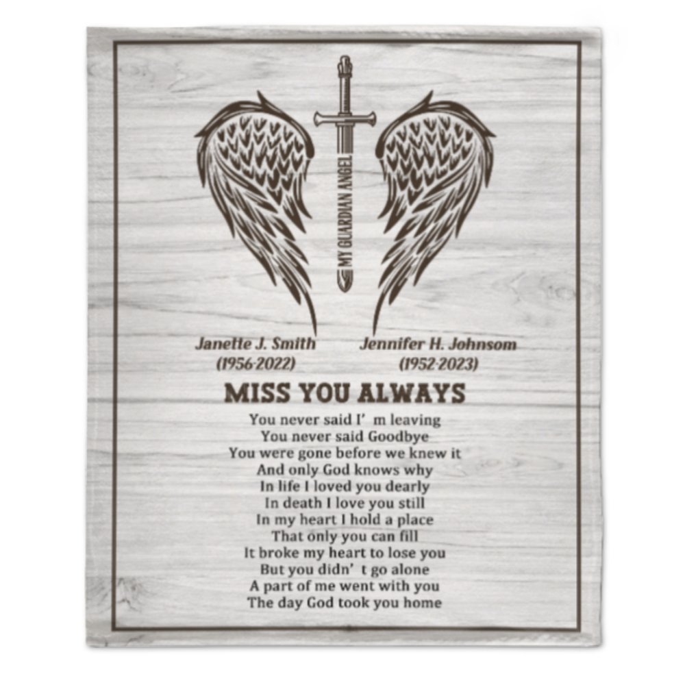 Missing You Always - Memorial Personalized Custom Blanket-Sympathy Gift For Family Members - Lovscape