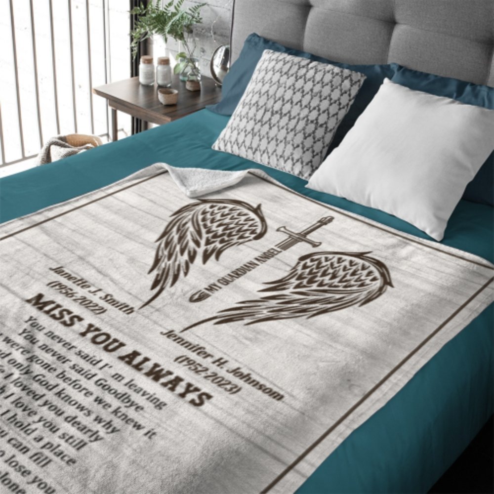 Missing You Always - Memorial Personalized Custom Blanket-Sympathy Gift For Family Members - Lovscape