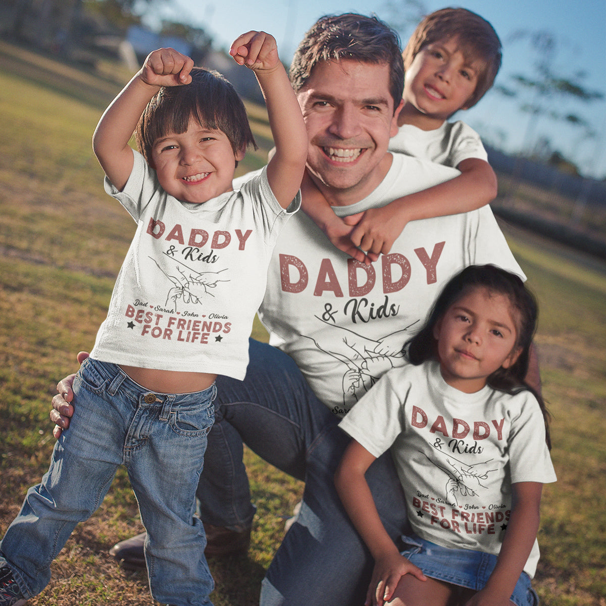 Meilleurs amis pour la vie - T-shirt unisexe personnalisé personnalisé pour la famille - Fête des pères, cadeau d'anniversaire pour papa