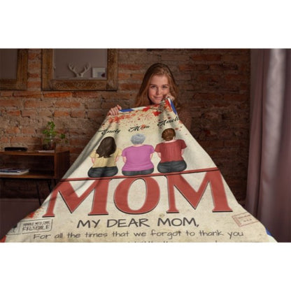 My Dear Mom I Need To Say I Love You - Family Personalized Custom Blanket - Christmas Gift For Mom From Daughter - Lovscape