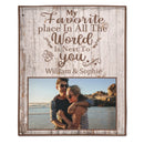 My Favorite Place Is Next To You - Upload Image, Gift For Couples, Husband Wife - Personalized Horizontal Poster - Lovscape