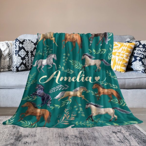 Name Custom Horse Blanket - Gifts for Girls - Lovscape