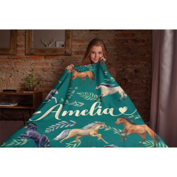 Name Custom Horse Blanket - Gifts for Girls - Lovscape