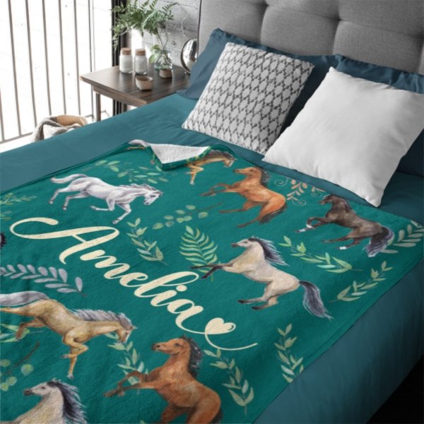 Name Custom Horse Blanket - Gifts for Girls - Lovscape