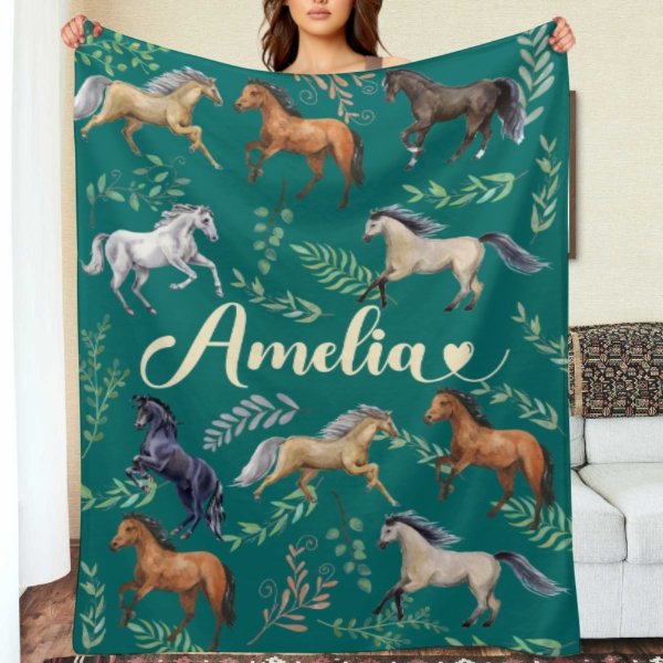 Name Custom Horse Blanket - Gifts for Girls - Lovscape