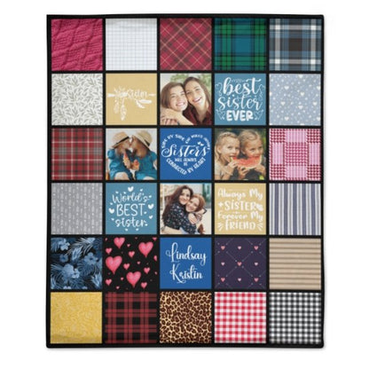 Name Custom Personalized Photo Blanket - Sister Birthday Gifts - Gifts for Sister - Lovscape