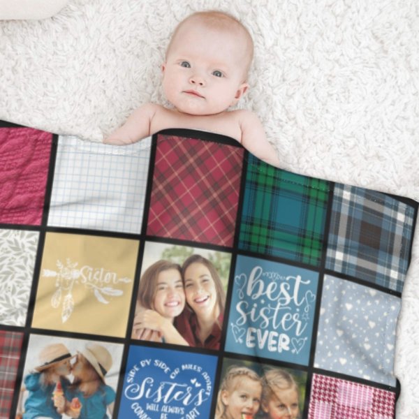 Name Custom Personalized Photo Blanket - Sister Birthday Gifts - Gifts for Sister - Lovscape