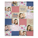 Patchwork Best Mom Grandma Memories Photo Blanket - Lovscape