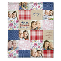 Patchwork Best Mom Grandma Memories Photo Blanket - Lovscape