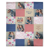 Patchwork Best Mom Grandma Memories Photo Blanket - Lovscape