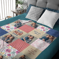 Patchwork Best Mom Grandma Memories Photo Blanket - Lovscape