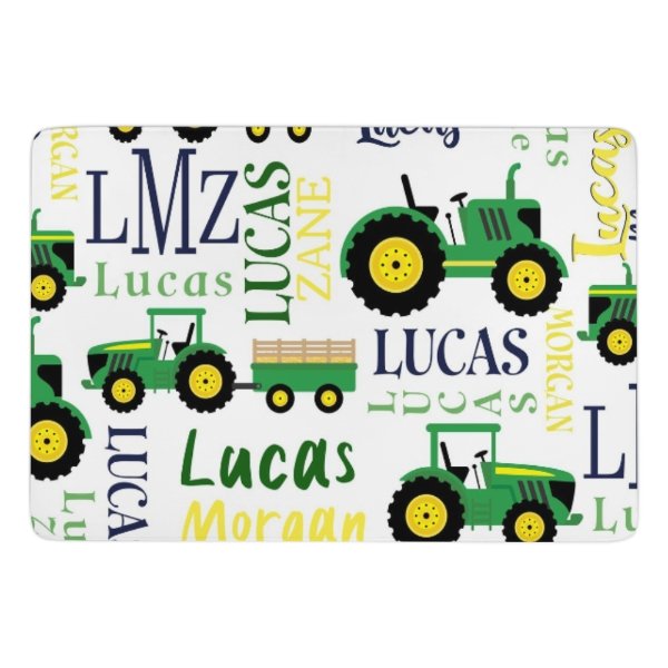Tapis décoratif personnalisé de tracteur de ferme