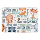 Personalized Woodland Animals Baby Name Decorative Mat - Custom Name Gift - Lovscape