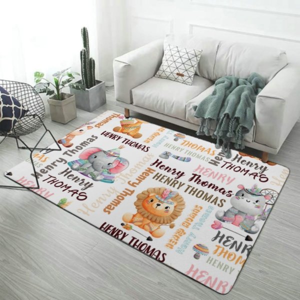 Tapis Décoratif Animaux de la Forêt Personnalisé