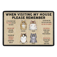 Pets' Rules When Visiting Our House - Cats And Dogs Personalized Decorative Mat, Doormat - Lovscape