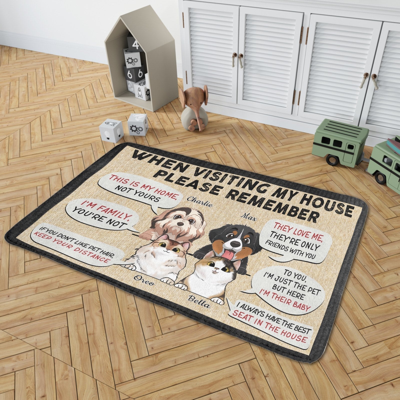 Rappelez-vous lors de la visite de notre maison - Tapis décoratif personnalisé, Paillasson