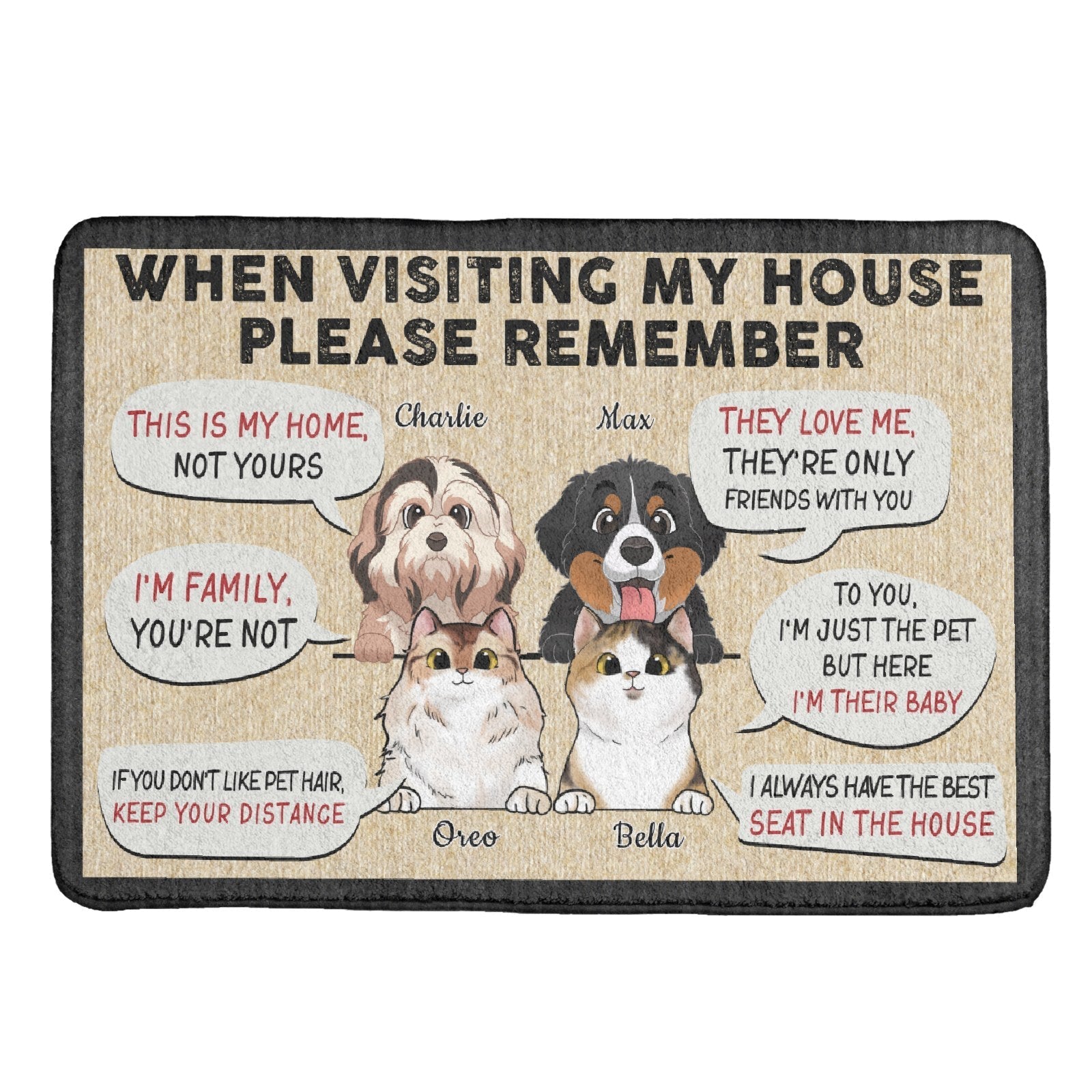 Remember When Visiting Our House - Personalized Decorative Mat, Doormat - Lovscape