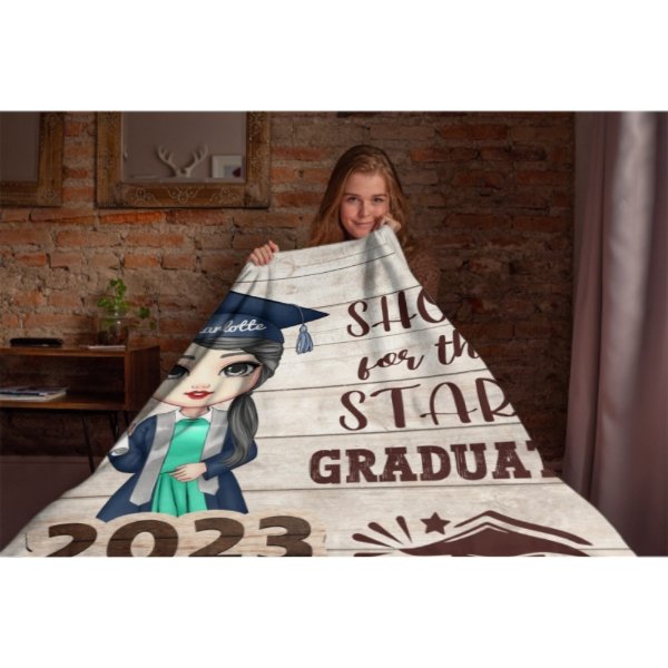 Shoot For The Stars Graduate - Personalized Blanket - Lovscape