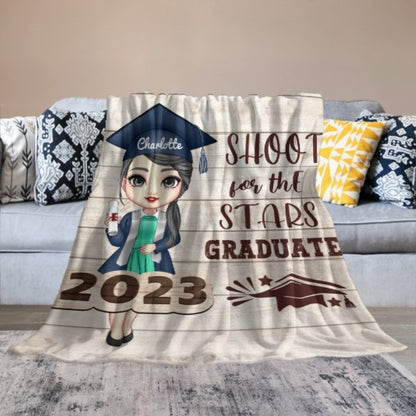 Shoot For The Stars Graduate - Personalized Blanket - Lovscape