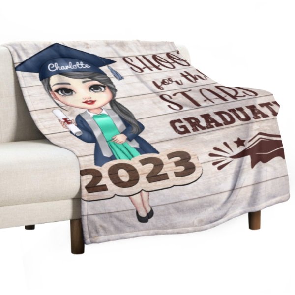 Shoot For The Stars Graduate - Personalized Blanket - Lovscape