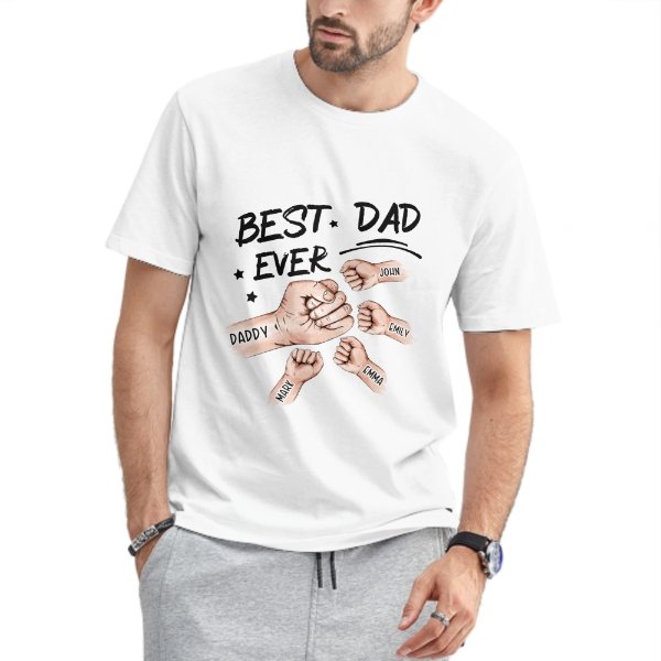 The Best Dad Ever - Family Personalized Custom Unisex T-shirt - Father's Day, Birthday Gift For Dad - lovscape