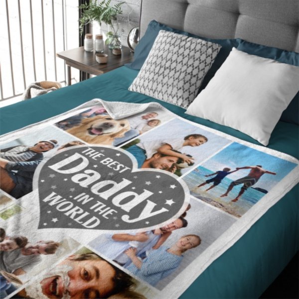 The Best Daddy In The World - Photo Custom Blanket - Gifts For Dad - Lovscape