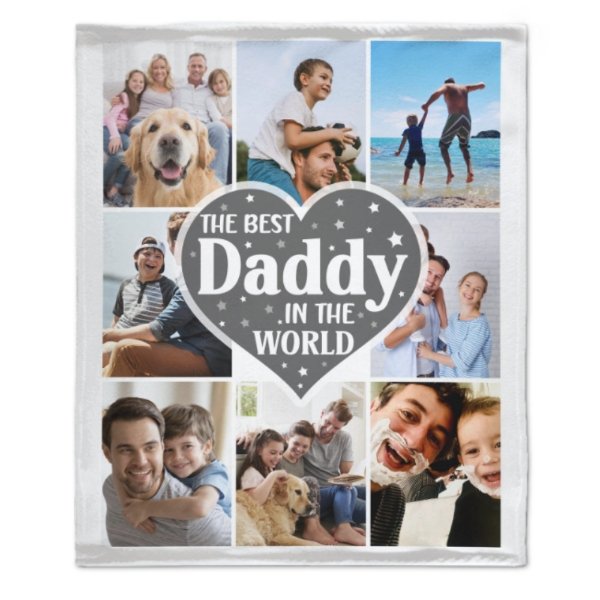 The Best Daddy In The World - Photo Custom Blanket - Gifts For Dad - Lovscape