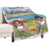 The Best Memories Are Made Camping - Husband & Wife - Gift For Camping Couples, Personalized Blanket - Lovscape