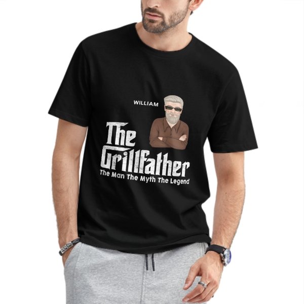 The Grillfather - Gift For Dad - Personalized Unisex T-Shirt - lovscape