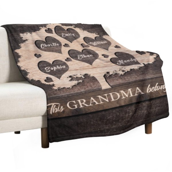 This Grandma Belongs To These Kids - Personalized Blanket - Lovscape