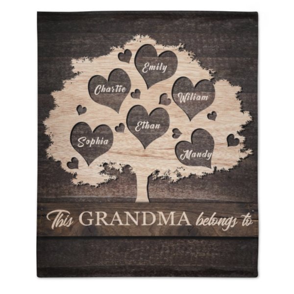 This Grandma Belongs To These Kids - Personalized Blanket - Lovscape