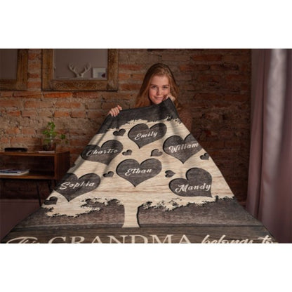 This Grandma Belongs To These Kids - Personalized Blanket - Lovscape