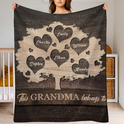 This Grandma Belongs To These Kids - Personalized Blanket - Lovscape