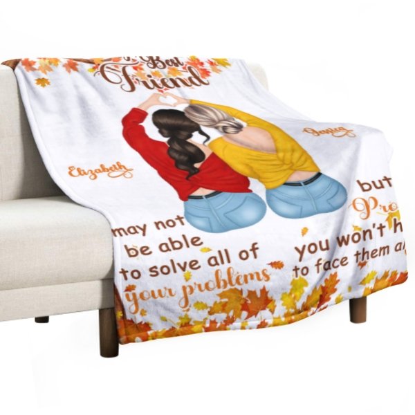 To My Best Friend - I Promise You Won't Have To Face Them Alone - Personalized Blanket - Lovscape